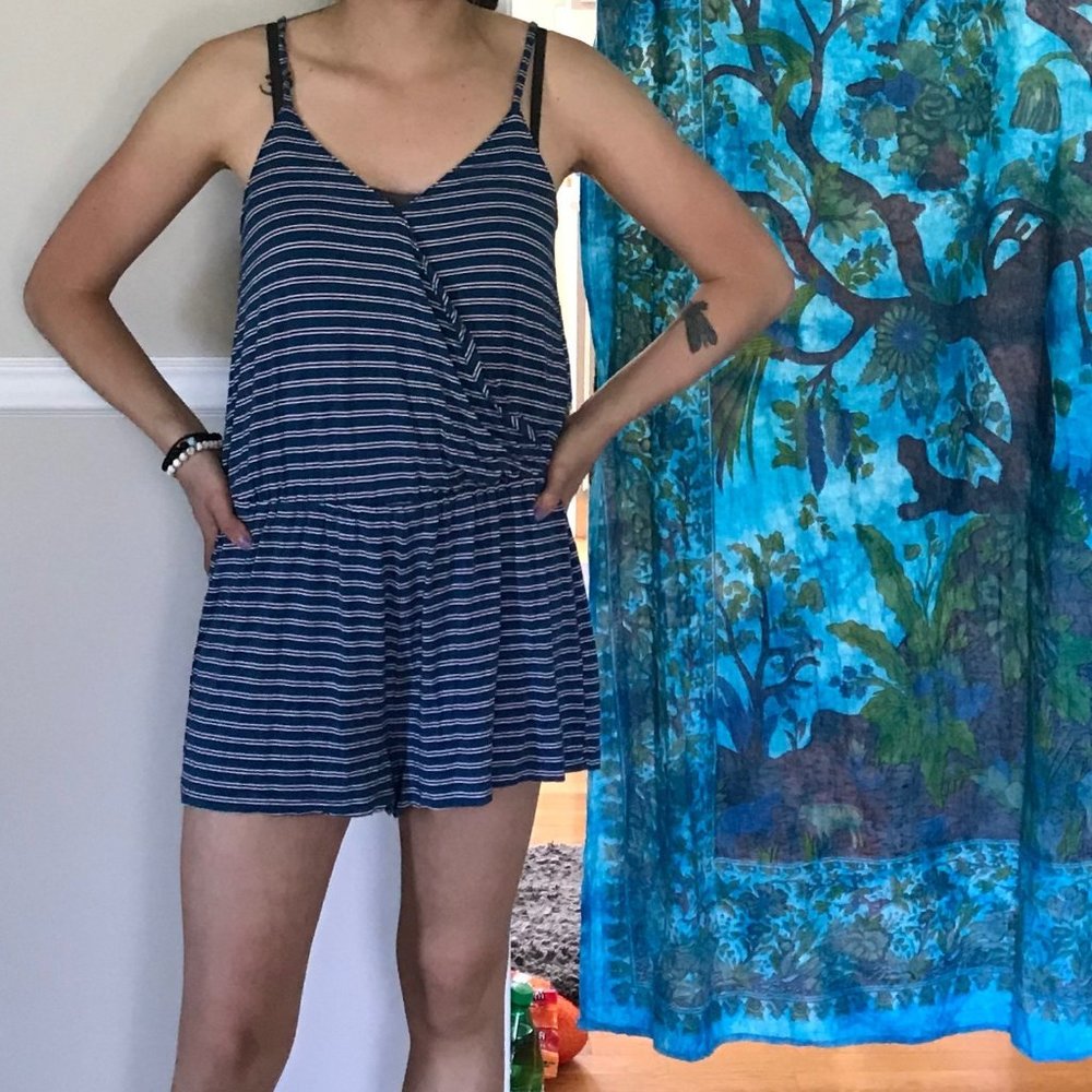 Blue Striped Romper